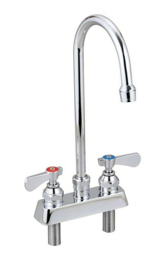 BK RESOURCES DECK MOUNT 5&#034; NO LEAD GOOSENECK SPOUT FAUCET W/ 4&#034; CENTER - BKF-4DM