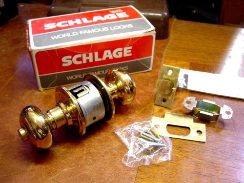 SCHLAGE A40S-GEORGIAN POLSHED BRASS PRIVACY SET NOS