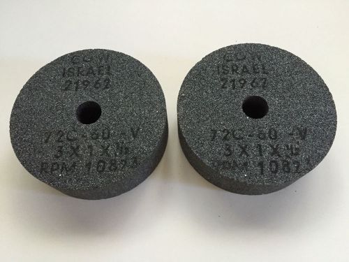 CGW 72C - 60 - V Grinding Wheels, 3&#034; x 1&#034; x 1/2&#034; C60 silicon carbide (2-Wheels)