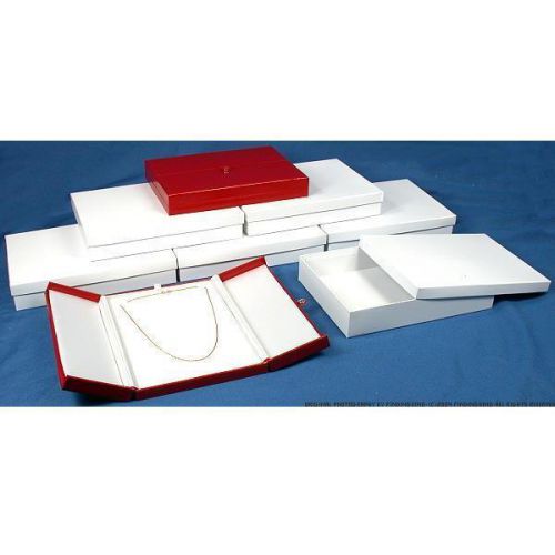 6 Large Necklace Boxes Red Faux Leather Display