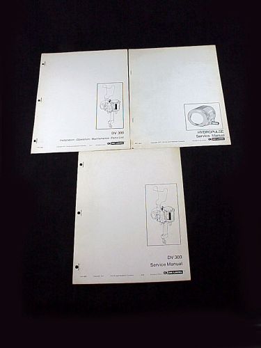 lot of 3 DE LAVAL DV-300 Milker / Hydropulse Service &amp; Maintenance Manuals