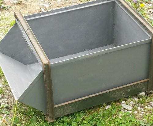 VINTAGE STACKBIN INDUSTRIAL STACKABLE STORAGE FACTORY BINS RECLAIMED grey