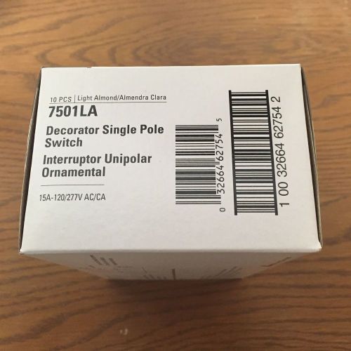 Qty. 100  7501la cooper industries light almond decorator switch single pole 15a for sale