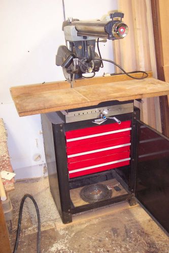 CRAFTSMAN  10&#034;  RADIAL  ARM  SAW  &amp;  3  DRAWER  CABINET