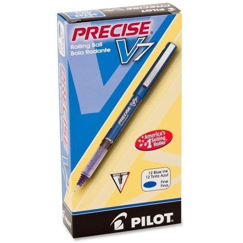 Pilot precise v7 stick rolling ball pens fine point blue ink dozen 12 pens for sale