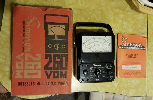 Rare Vintage Simpson VOM Volt OHM Meter 206 Series 6 Original Box &amp; Manual