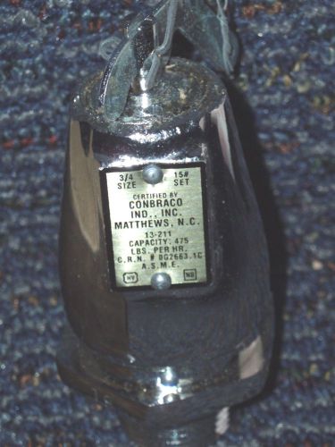 Conbraco Pop Safety Relief Valve 3/4&#034;M x 3/4&#034;F  Item # 13-211-48  Threaded NIB