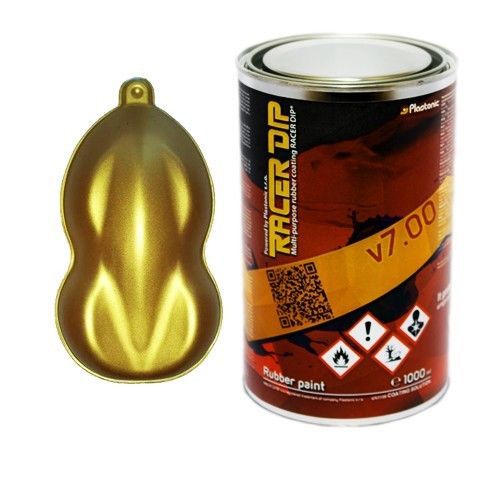 Racer dip, plastic dip, liquid rubber, flussigfolie, car paint 1l gold chrome for sale