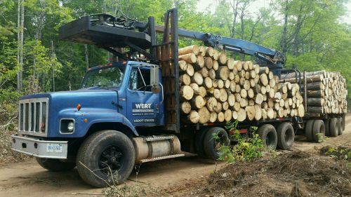 1988 International Log Truck 2000 Serco Loader 1994 Pup Log Trailer Hauler