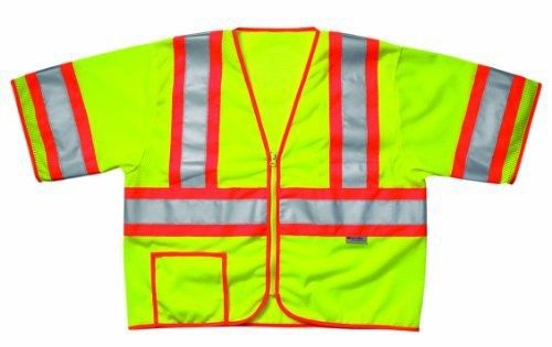 Custom Leathercraft SV26X-Large Sleeved Vest Class 3, X-Large Lime