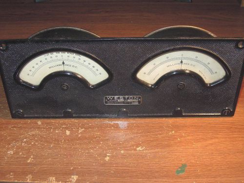 Weston Electric Model 456 Milliamperes DC Meter Double Gauges