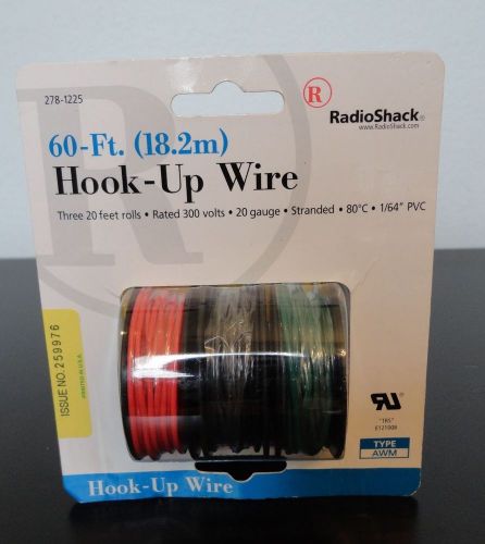 Radio Shack Hook-Up Three 20 ft Rolls Wire 20 Gauge Stranded 300V 278-1225