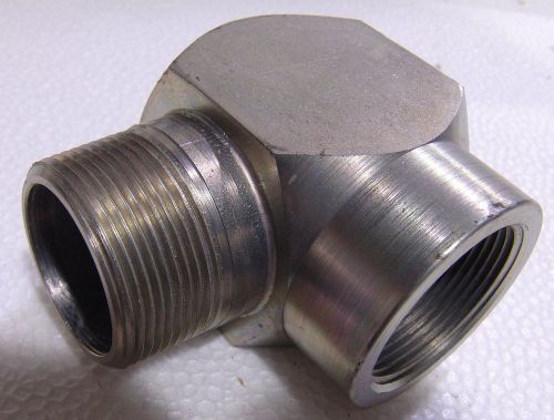 Hydraulic fitting 90 degree elbow 1-1/2&#034; male NPT to 1-1/2&#034; female NPT