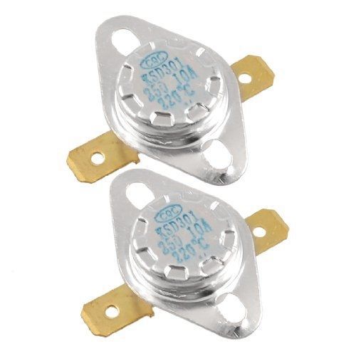 Amico 2 Pcs 220C NC Temperature Switch Ceramic Thermostat KSD301