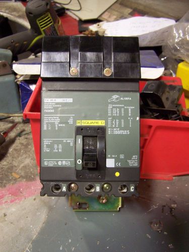 SQUARE D 40 AMP I-LINE CIRCUIT BREAKER 240/480 VAC 3 POLE FA34040