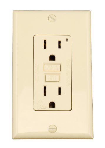 Leviton 7599 Light Almond GFCI Power Outlet 15A-125V