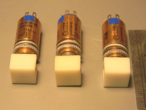 AIRCRAFT AVIONICS LIGHTED PUSH BUTTON SWITCH, DPST, MOMENTARY, IPI-USA, LOT OF 3