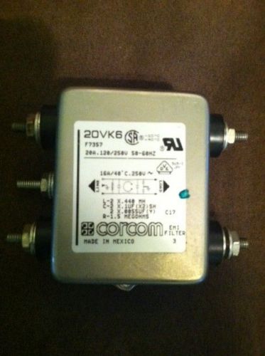 CORCOM 120/250V 20A 50-60Hz EMI LINE FILTER 20VK6