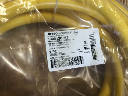 Woodhead 332023a01f200 molex 1300120263 12p 16awg male/female 90 deg 20&#039; *new!* for sale