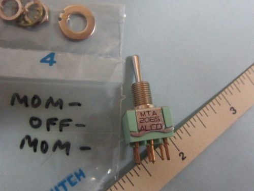 Alcoswitch mta-206s-pc, dpdt (on)-off- (on) toggle switch, solder terminals for sale