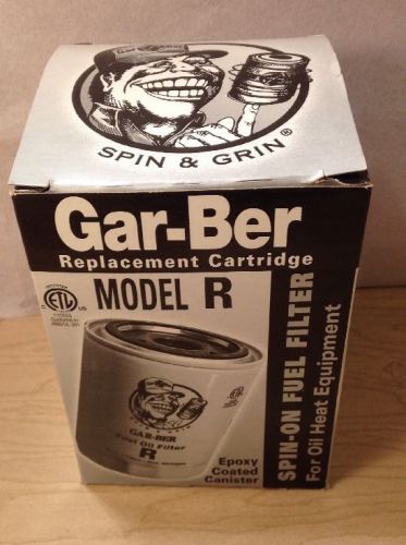 Gar-ber model r replacement cartridge spin-on fuel filter new in box for sale