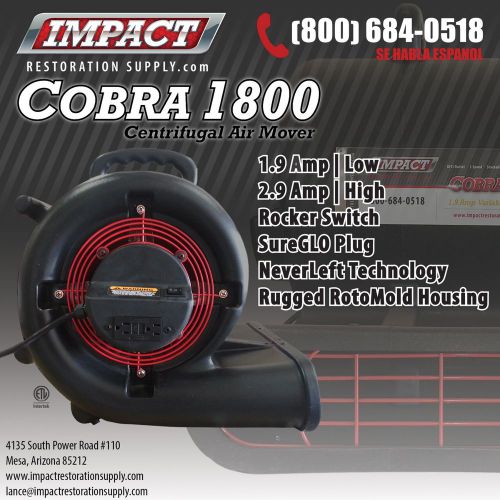 Carpet Dryer | Centrifugal Air Mover | Impact Restoration Supply