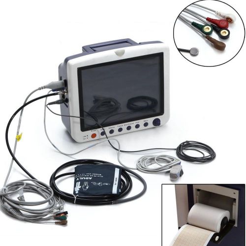 ICU CCU 6-Parameter Patient Monitor NIBP SPO2 ECG TEMP RESP PR Optional Printer