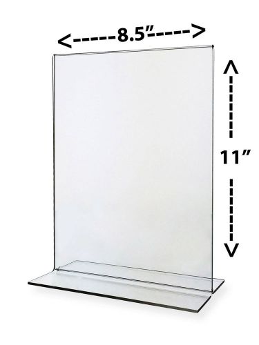 Lot of 20 Bottom Loading 8.5&#034; x 11&#034; Clear Acrylic Sign Frames For Counter Top
