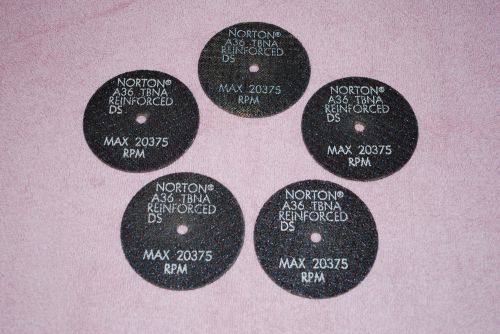 Norton &#034;a36-tbna&#034;  cut-off wheels  ( 3&#034; x .090&#034; x 1/4&#034; ) 5 pcs. for sale