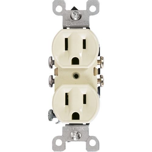 Set of (9) Leviton 5320-ICP Duplex Receptacle, 15A, 125V, Ivory, 5-15R