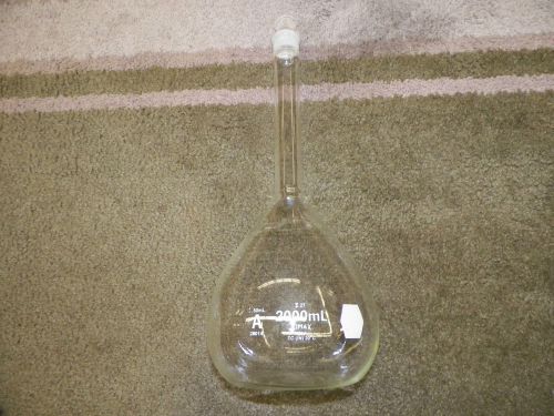 Kimax 2000 ML Volumetric Flask No 28014 Lab Supplies Glassware Kimax and Stopper