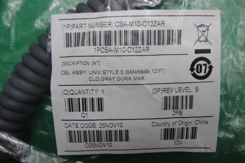 SYMBOL CBA-M10-C12ZAR Motorola IBM 486x/9x Port 9B Cable 12 FEET Coiled Cable