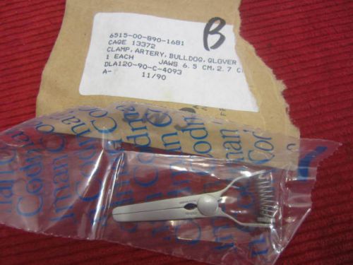 New Codman Artery Clamp Bull Dog Glover Straight Jaws 6.5cm 92-6325