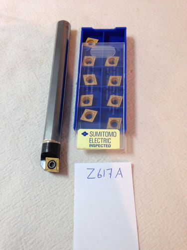 1 new 1/2&#034; carbide boring bar c08-sclcr-3 w/ 10 sumitomo inserts  5&#034; oal {z617a} for sale