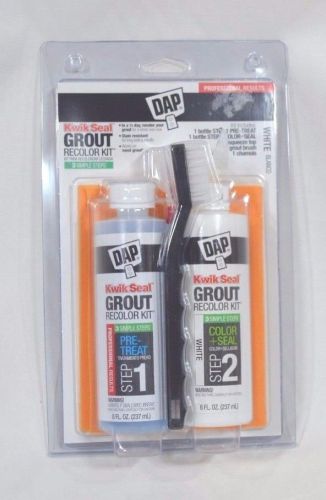 Kwik seal dap grout recolor kit white 3 simple steps 8 oz each brush chamois for sale