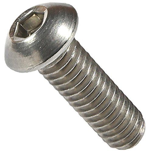 Fastenere 8-32 x 1 Button Head Socket Cap Screws 18-8 Stainless Steel, Quantity