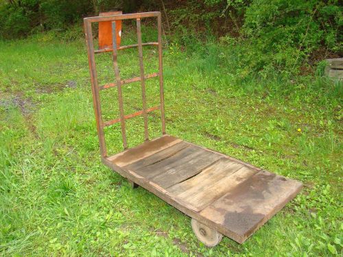 Vintage Industrial Factory Cart Dock Steel Wood Steampunk Machine Age