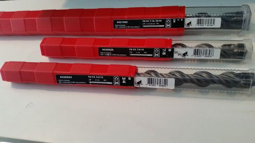 3 NEW Hilti TE-CX 421980 1-18, 26/48 + 426829 7/8-10 + 426824 3/4-12 HAMMER BIT