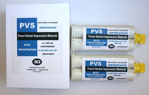 Bite Registration Material Fast Set 2x 50ml cartridge Dental Silicone Impression