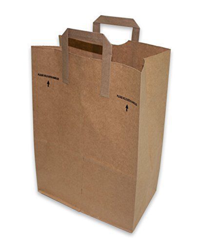 2dayShip Paper Retail Grocery Bags with Handles 12 x 7 x 17 inches, 25 Count