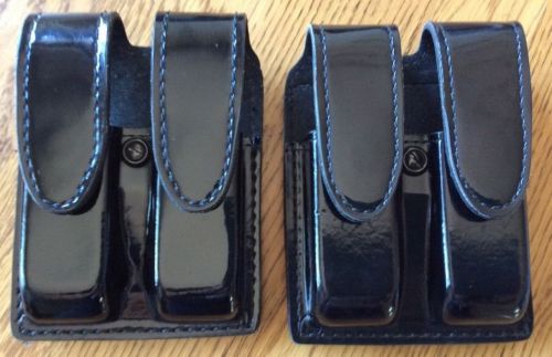 2 Gould &amp; Goodrich Hi-Gloss Dual Magazine Holders H647 3HS for 2.25&#034; Duty Belt