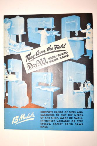 They cover the field doall high-speed band saws brochure 1947 rr934 hs4 lhv z-16 for sale