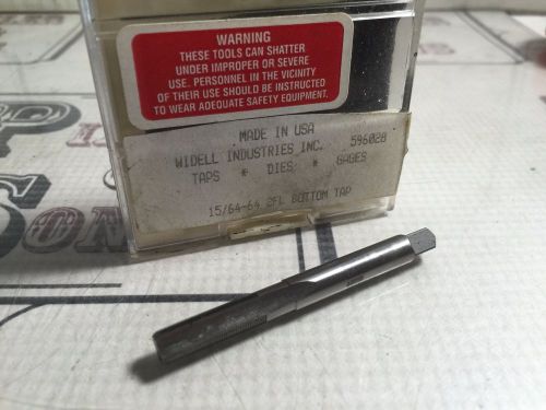WIDELL 15/64-64 2 FLUTE BOTTOM TAP FOR LATHE MILL TAPPING MACHINIST