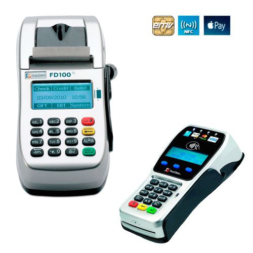 First Data FD100Ti Dial/IP Terminal W/FD35 PIN PAD Accept EMV APPLE PAY