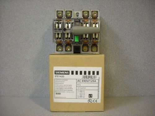 BRAND NEW SIEMENS DISCONNECTOR SELECTOR SWITCH MODEL 5TE1420 4 POLE 125 AMP
