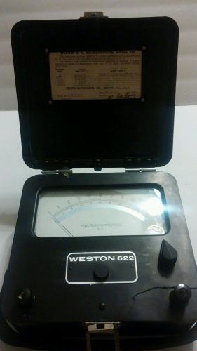 VINTAGE WESTON DC 5-500 MICROAMMETER MICROAMPERES MODEL 622 1971 SERIAL 34580 #3