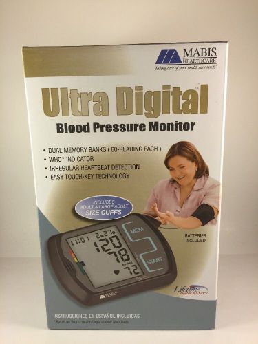 Mabis Ultra Digital Blood Pressure Monitor with Regular and Oversize Cuffs NOB
