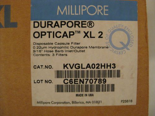 One Box Millipore Durapore Opticap XL2 -- KVGLA02HH3, 3 PER BOX -- New