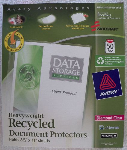 Avery Heavyweight Recycled Document Protectors - 50 Count - 8.5&#034; x 11&#034; Sheets