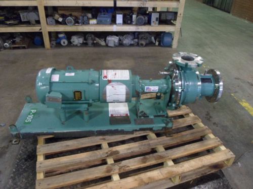 VAUGHAN STAINLESS PUMP W/BALDOR 5HP MOTOR #6201214J PUMP MODEL:STHE4K6TS USED